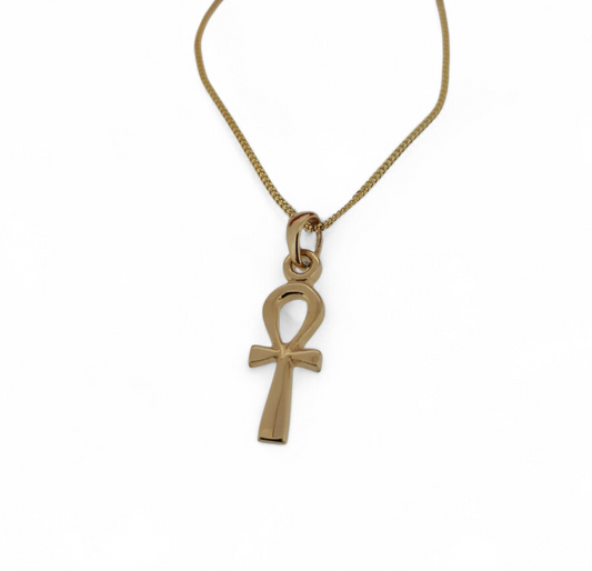 Small Ankh Cross Pendant 9ct Yellow Gold