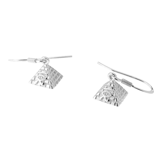 Eye of Horus Pyramid Earrings Sterling Silver
