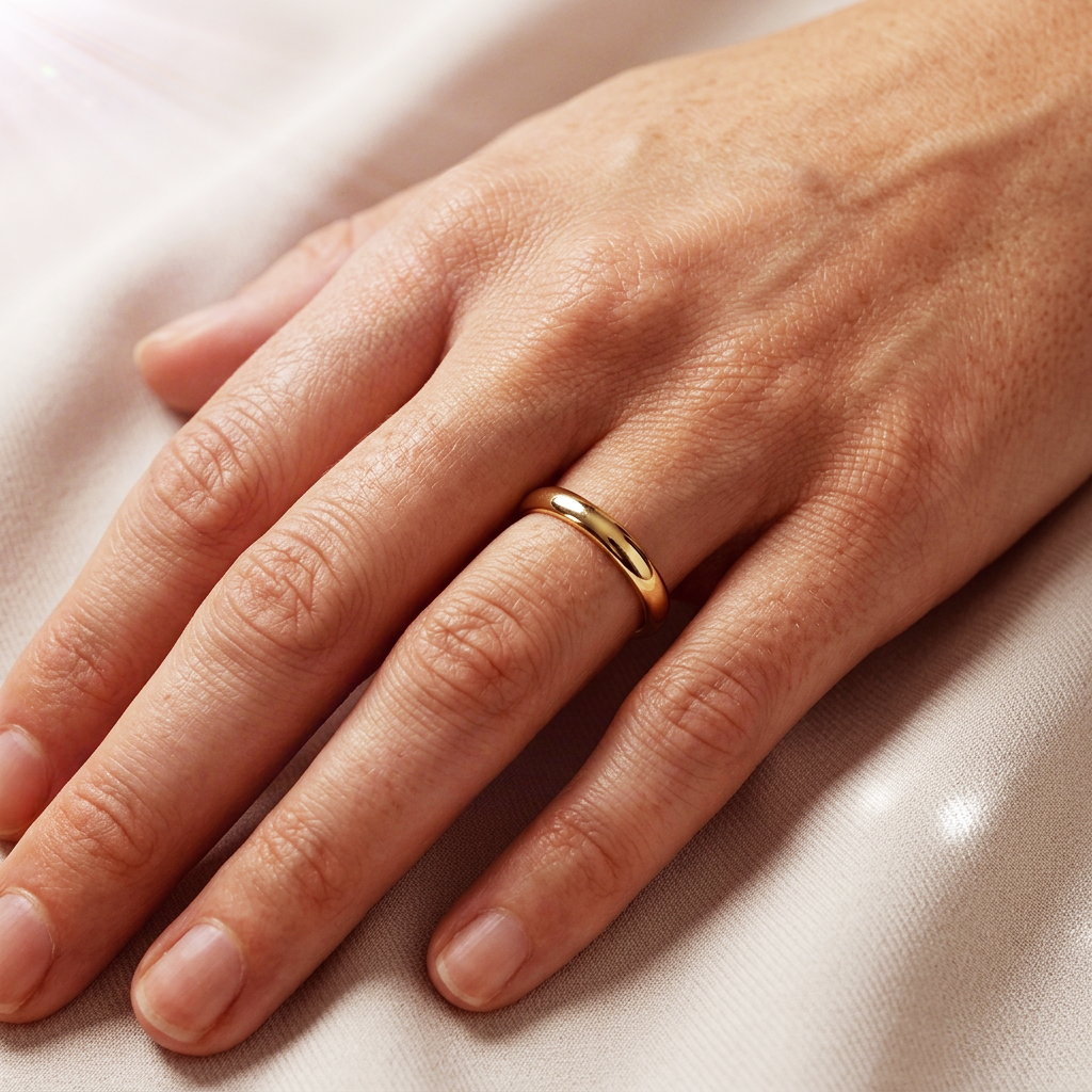 3mm D Shape Wedding Band Ring 9ct Yellow Gold