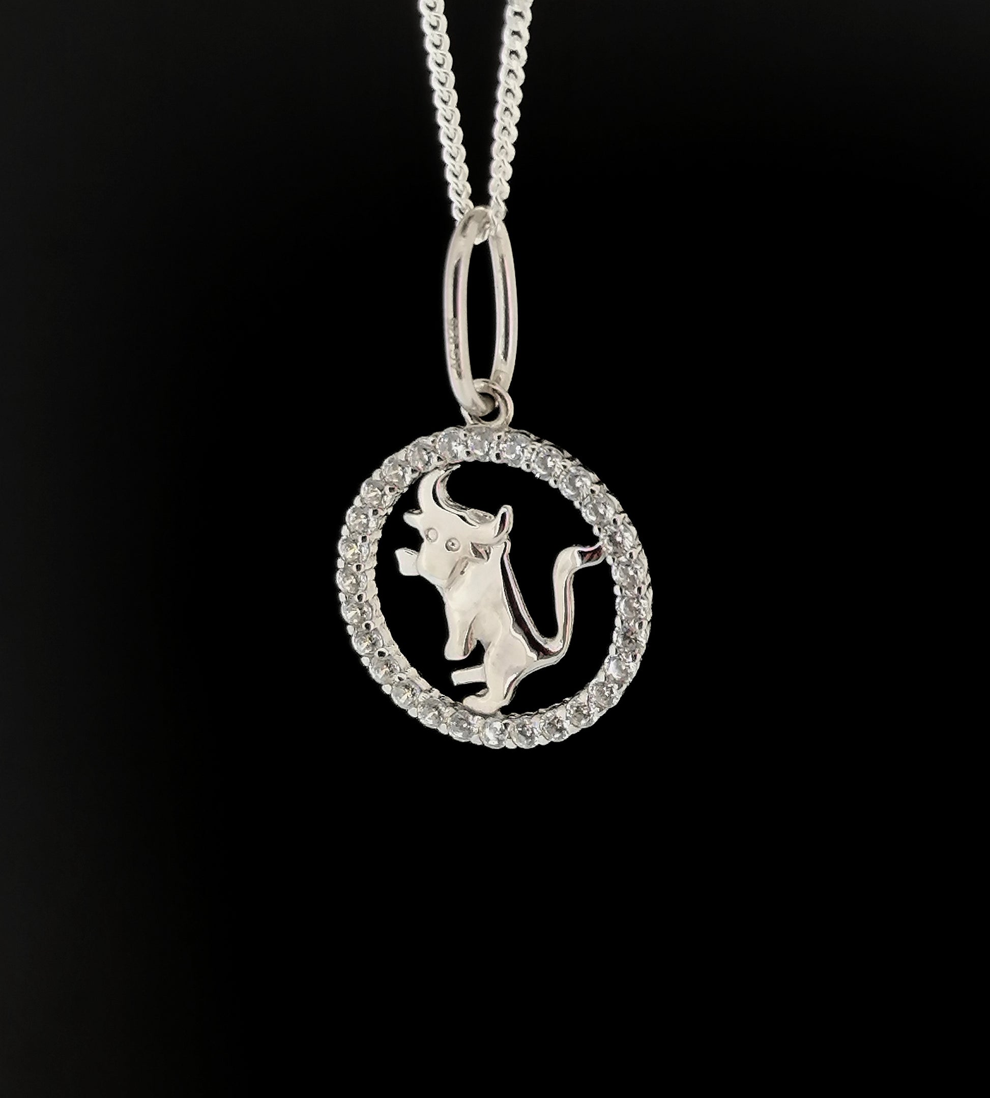 Taurus Zodiac Star Sign Pendant Necklace Sterling Silver – Stephen
