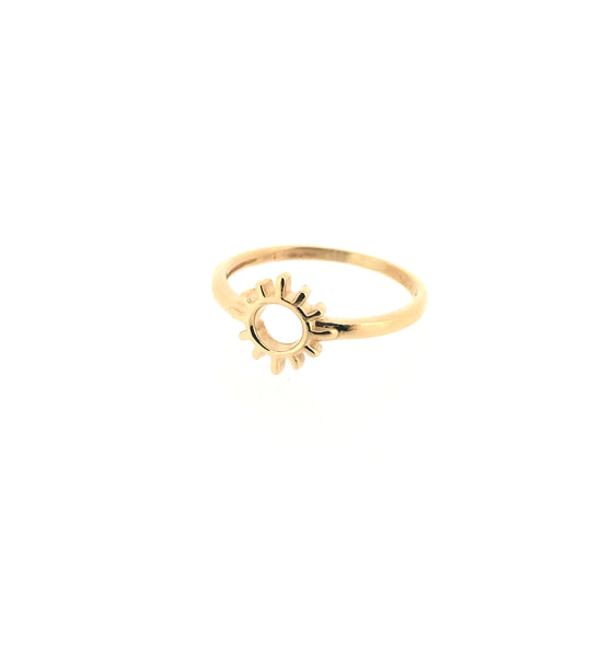 Solid 9ct Yellow Gold Sun Ring