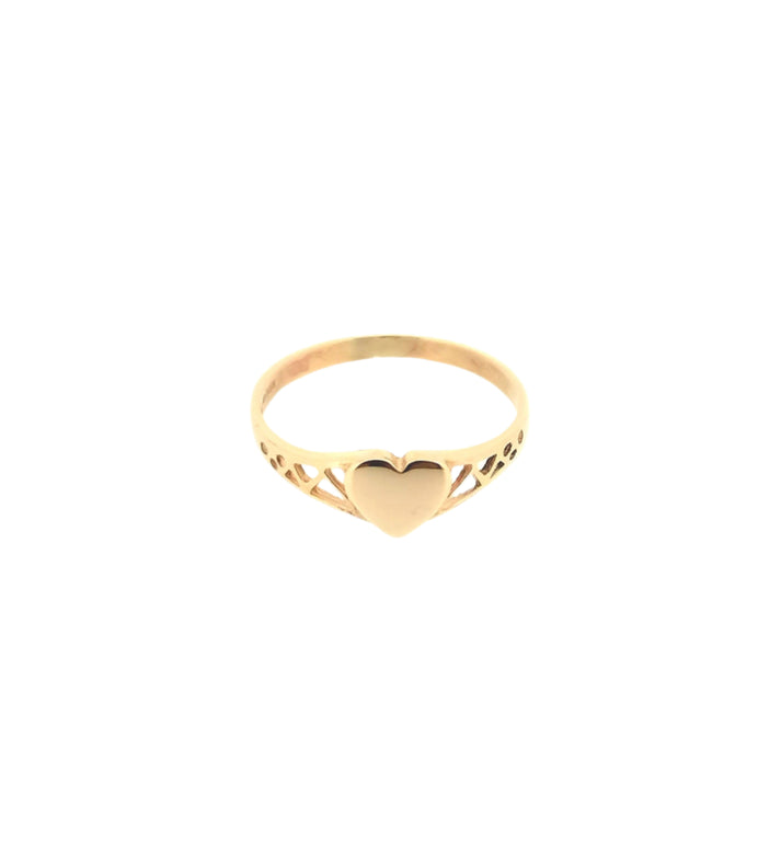 18ct Yellow Gold 9 x 9mm Heart Signet Ring