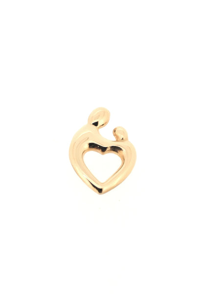Mother and Child Heart Pendant 9ct Yellow Gold