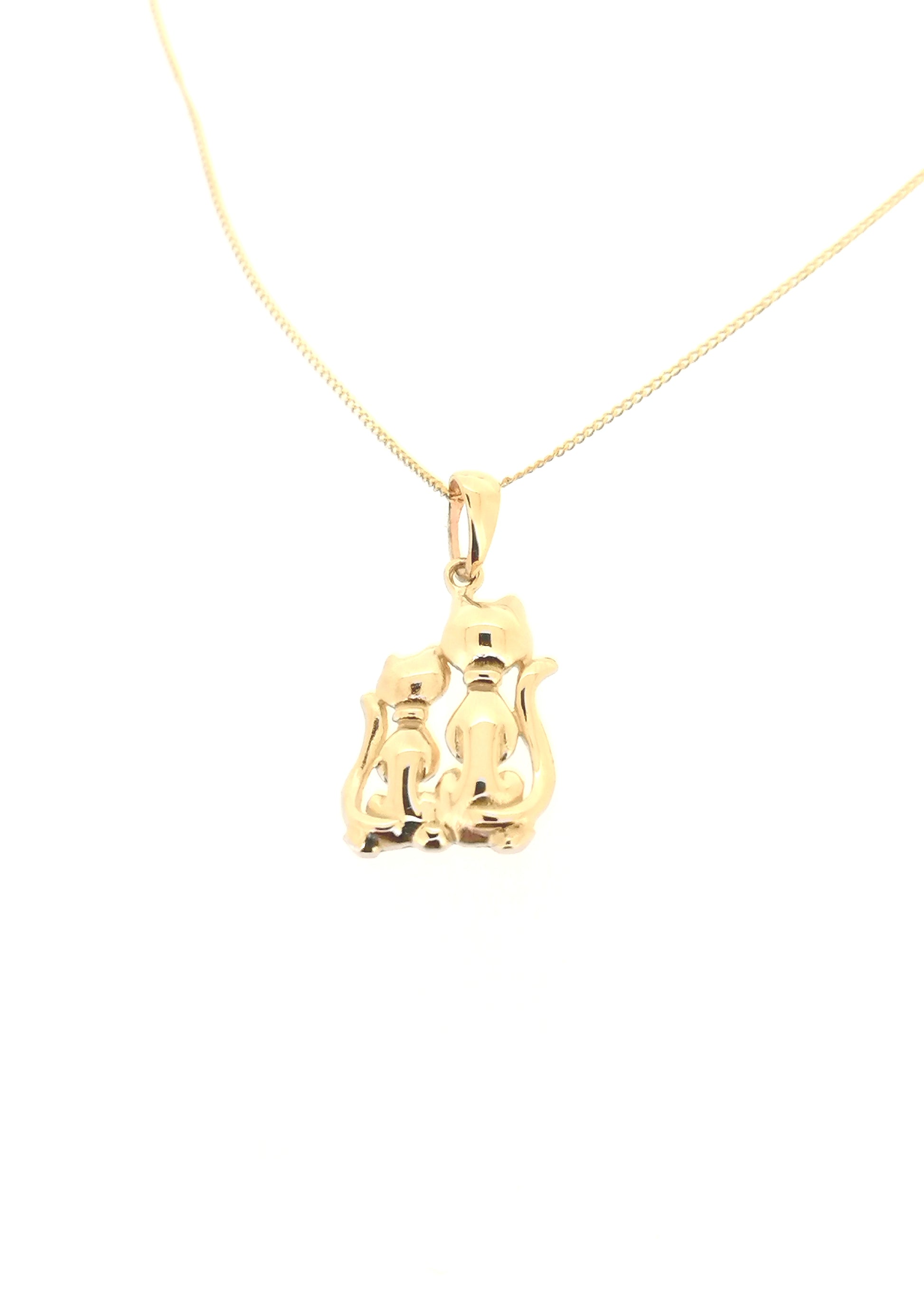 Siamese Cats Pendant 9ct Yellow Gold 