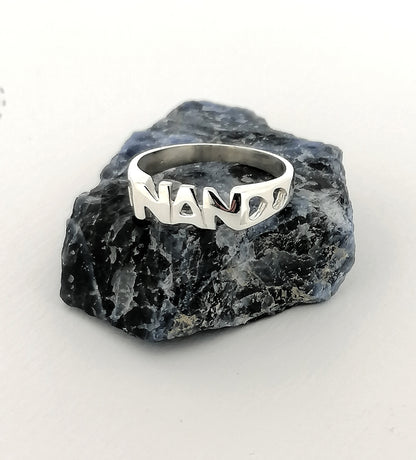 Nan Signet Ring with Love Hearts Sterling Silver