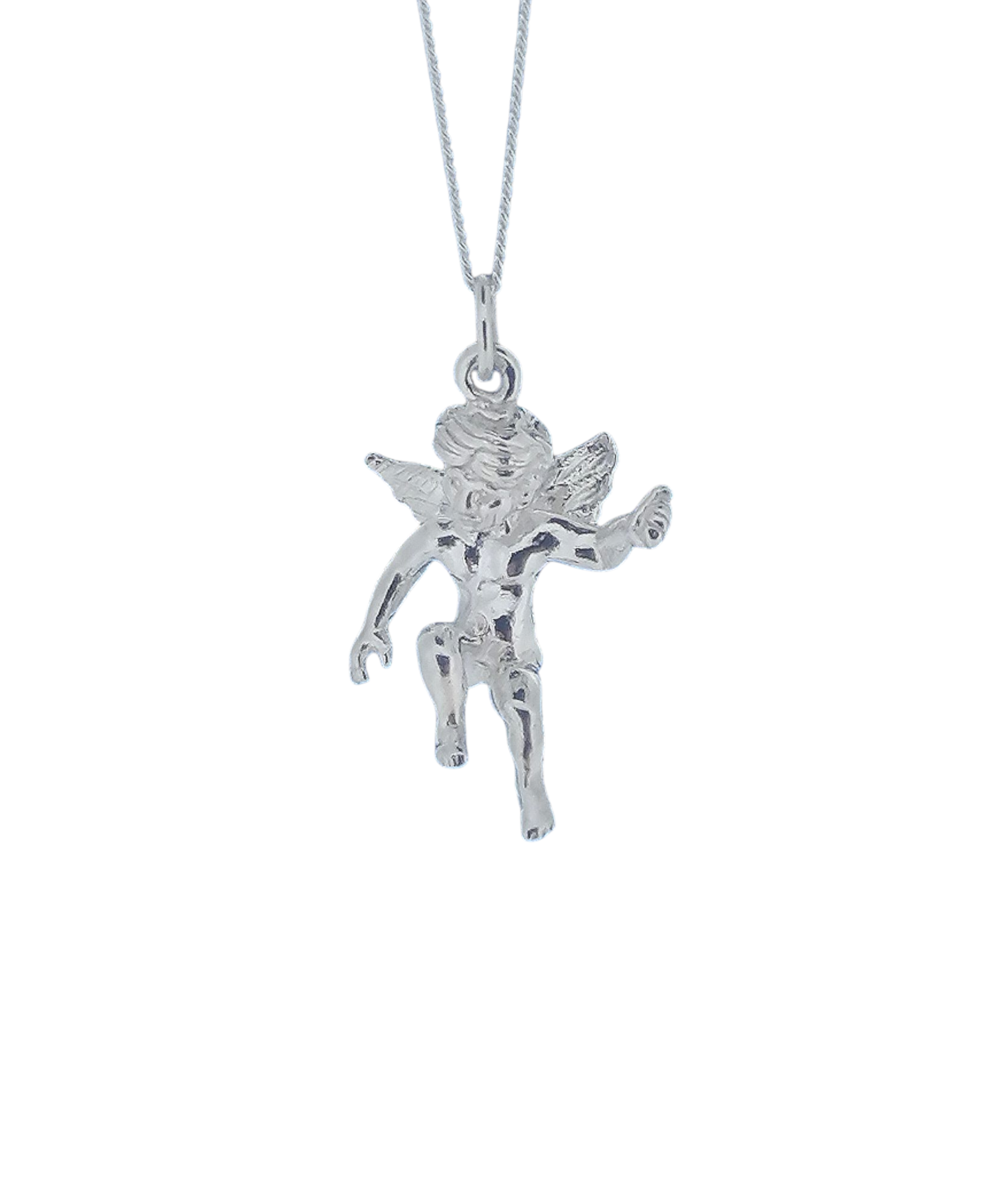 Sterling Silver Christian Cherub Pendant Symbol of Protection Cherubim Necklace