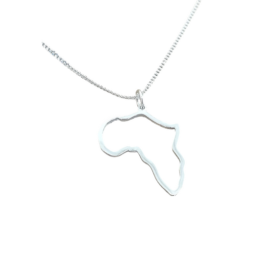 Sterling Silver Map of Africa Pendant