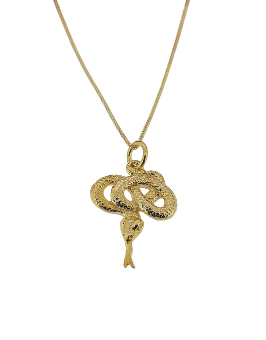 Coiled Snake Pendant 14ct Yellow Gold Plated