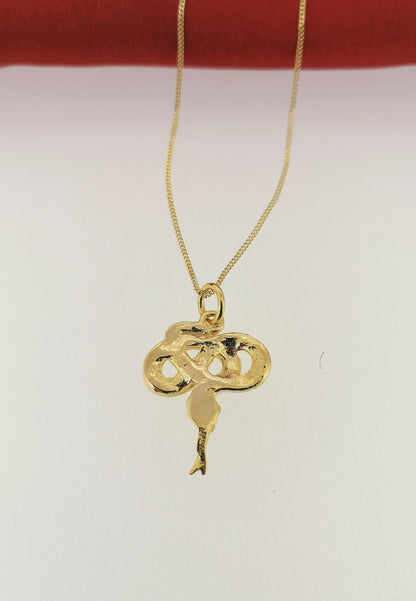 Coiled Snake Pendant 14ct Yellow Gold Plated