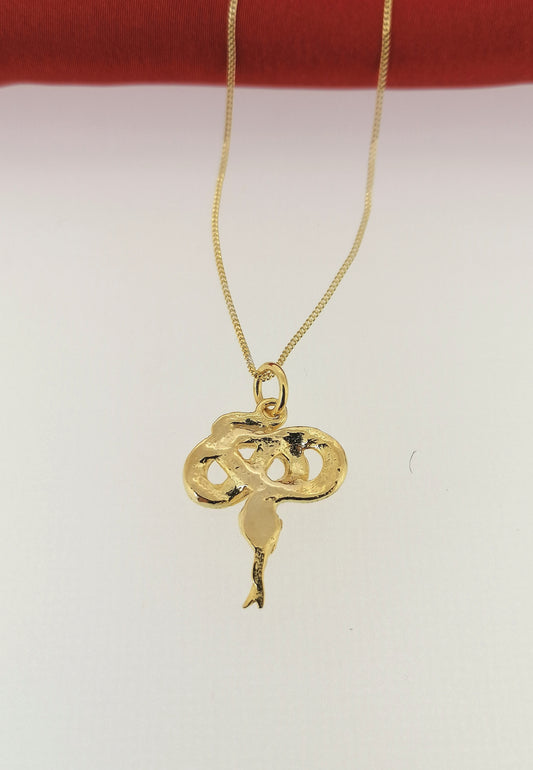 Coiled Snake Pendant 14ct Yellow Gold Plated