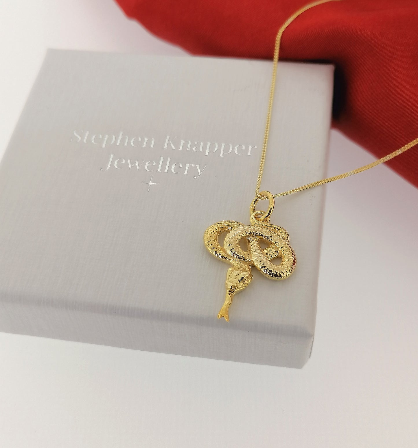 Coiled Snake Pendant 14ct Yellow Gold Plated