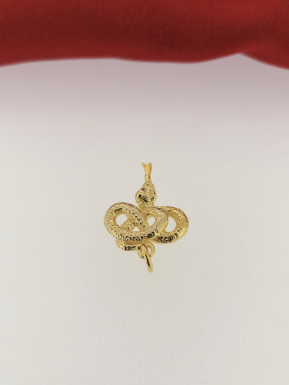Coiled Snake Pendant 14ct Yellow Gold Plated
