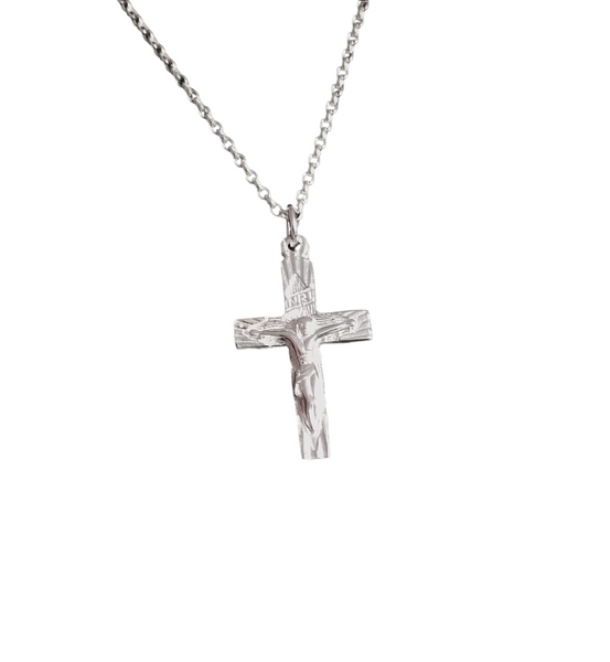 Men's Jesus on the Cross Crucifix Pendant Necklace Symbol Courage Strength Discipline Sacrifice
