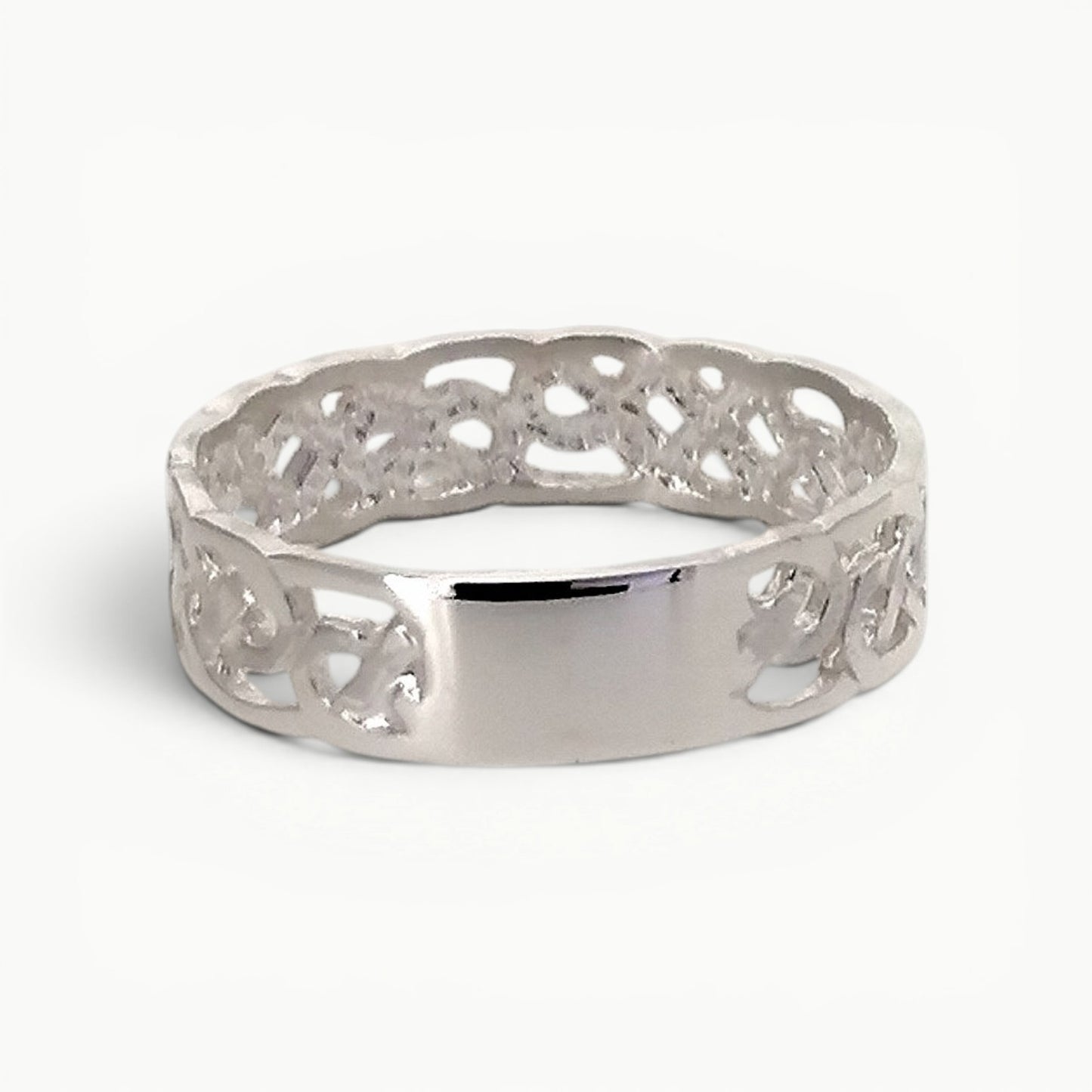 Celtic Infinity Knot Band Ring Sterling Silver