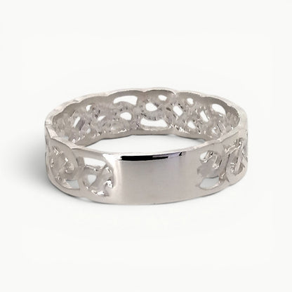 Celtic Infinity Knot Band Ring Sterling Silver