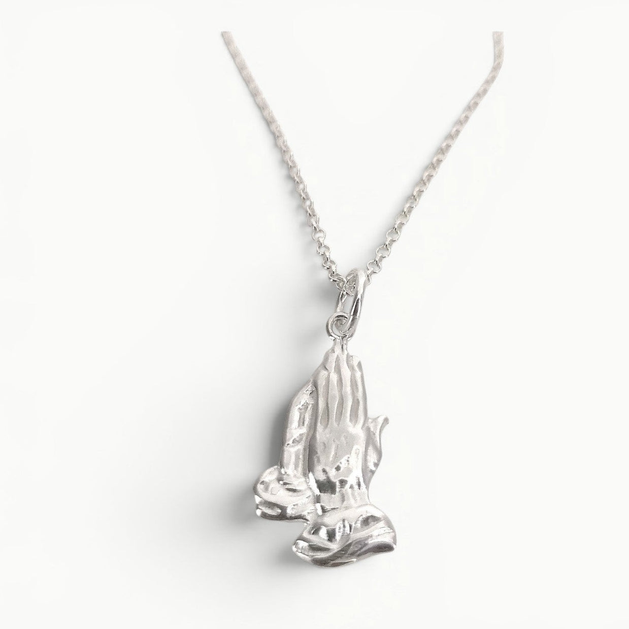 Praying Hands Pendant Sterling Silver