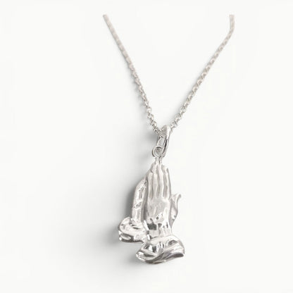 Praying Hands Pendant Sterling Silver