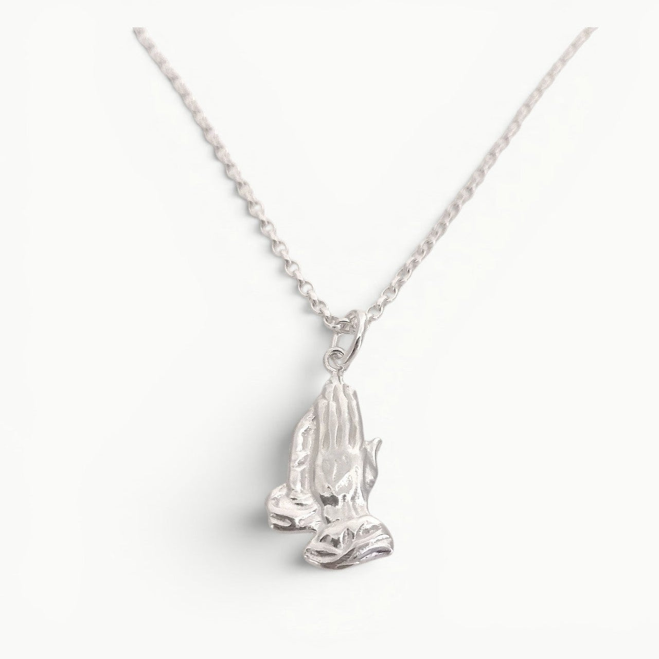 Praying Hands Pendant Sterling Silver
