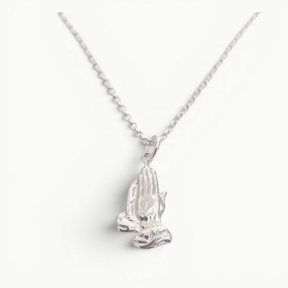 Praying Hands Pendant Sterling Silver