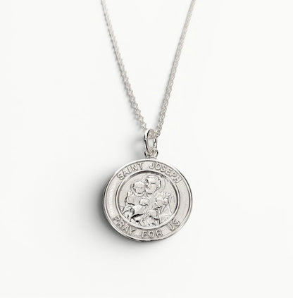 Saint Joseph Medal Pendant Sterling Silver