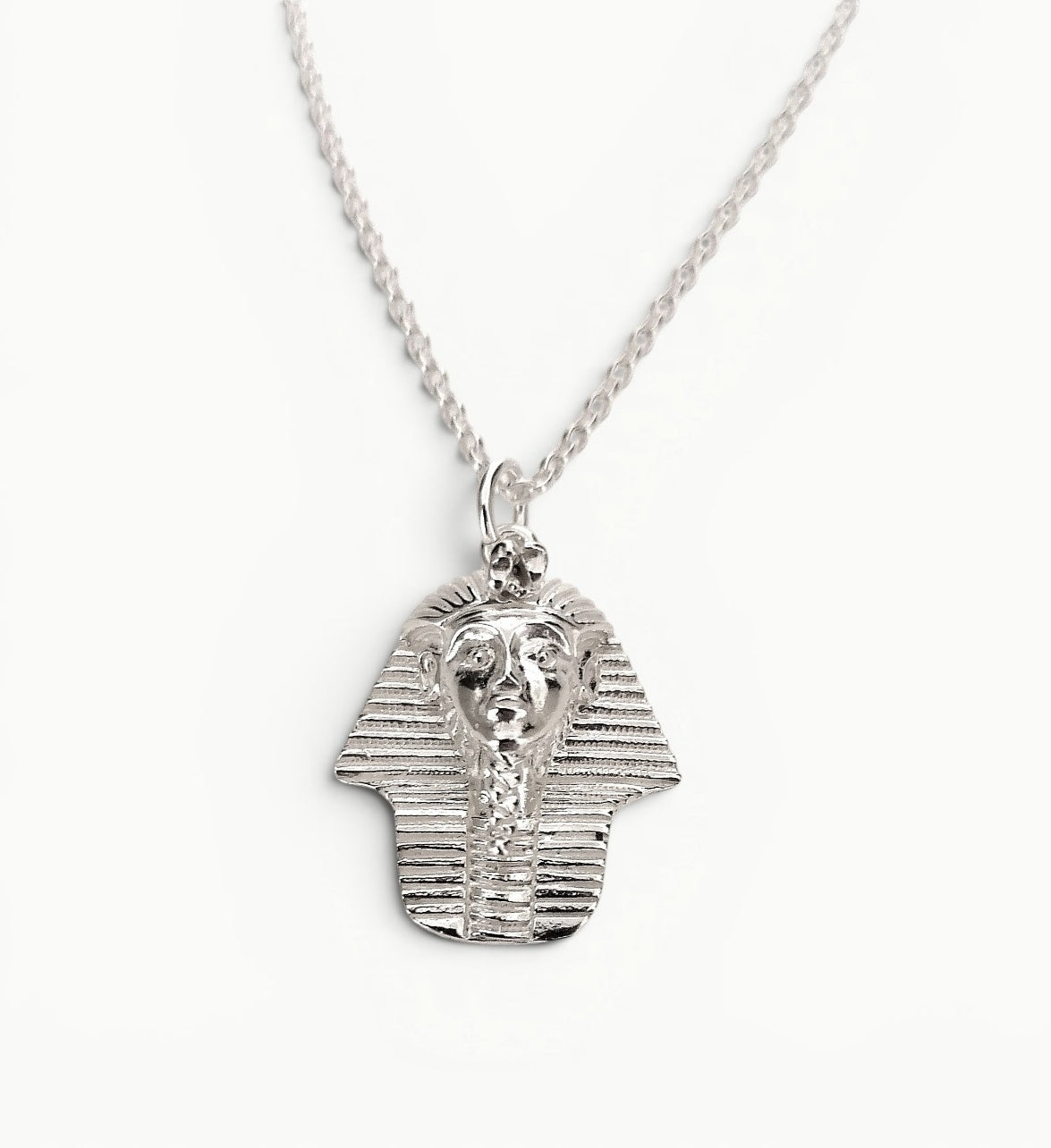 King Tutankhamun Pharaoh Pendant Sterling Silver