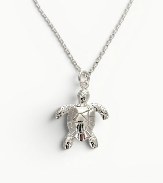 Sea Turtle Pendant Sterling Silver