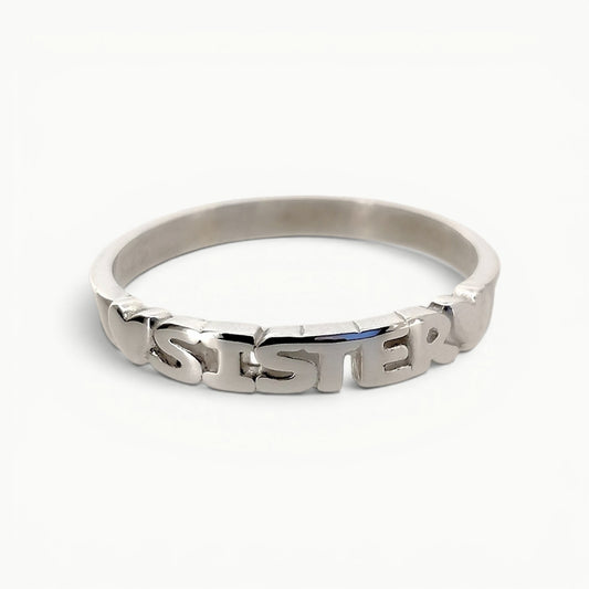Sister Ring with Hearts Sterling Silver
