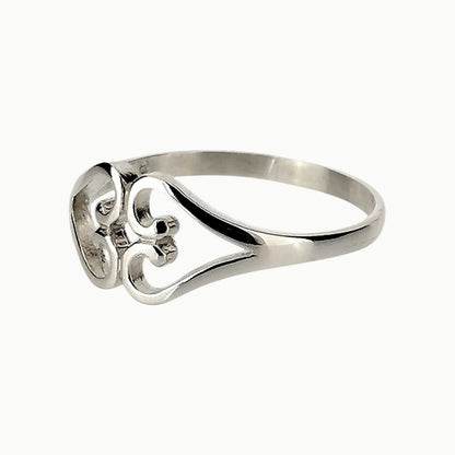 Kissing Hearts Promise Ring Sterling Silver