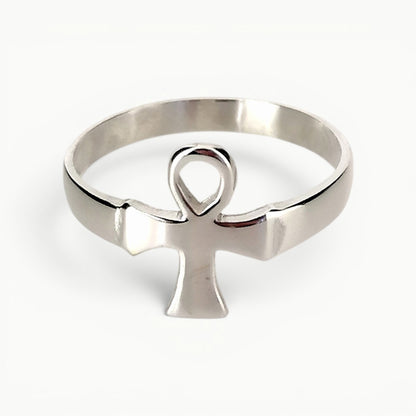 Sterling Silver Ankh Cross Ring