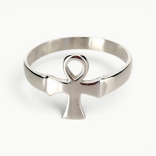 Sterling Silver Ankh Cross Ring