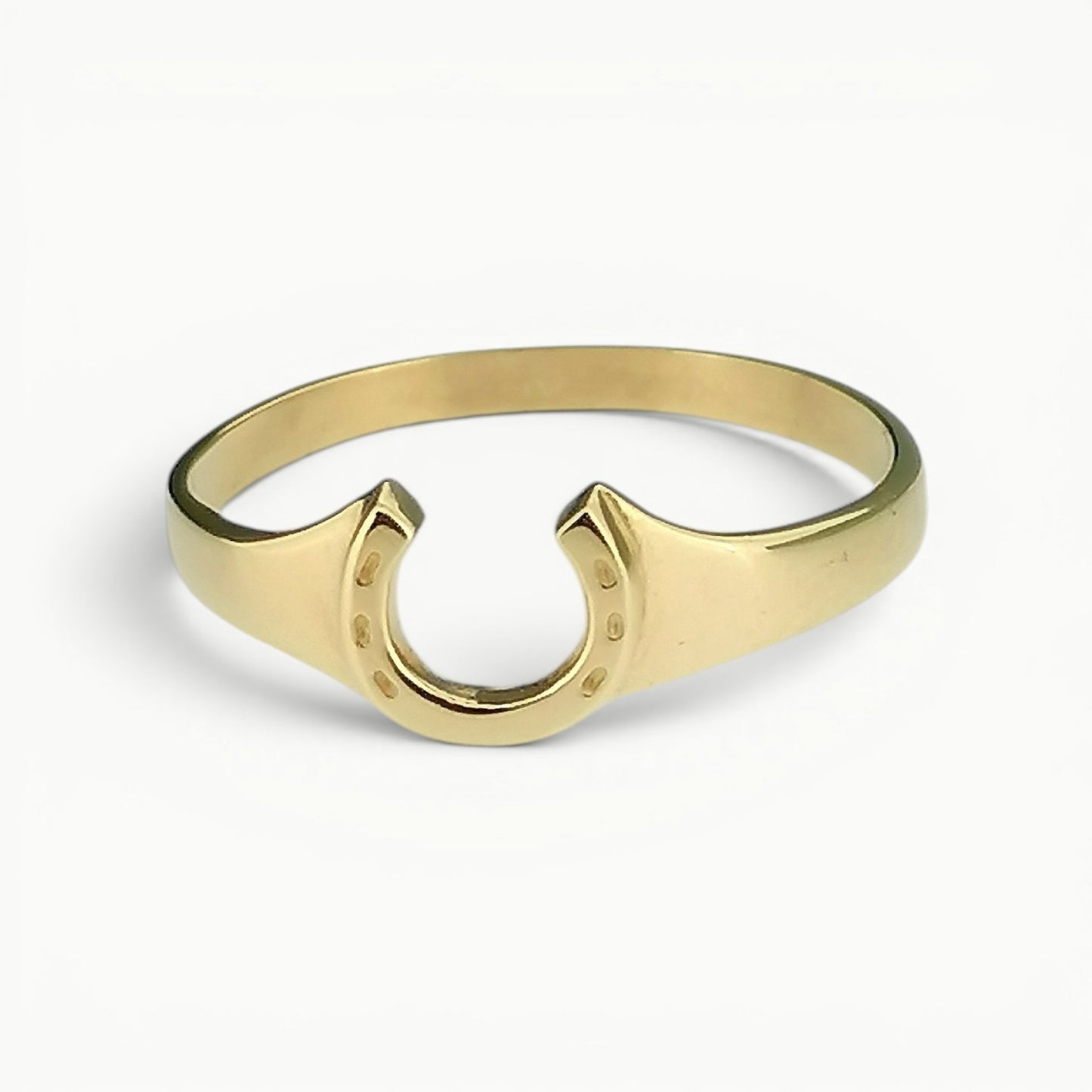 9ct Yellow Gold ladies horseshoe ring. 