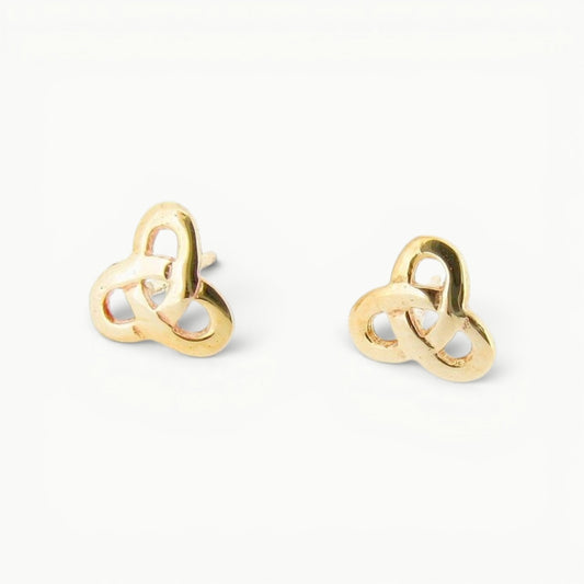 9ct Yellow Gold Small Celtic trinity knot stud earrings 