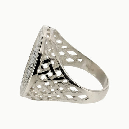 Saint George Sovereign Coin Ring Sterling Silver