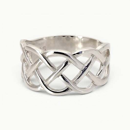 Sterling Silver Celtic Infinity Knot Large Band Ring