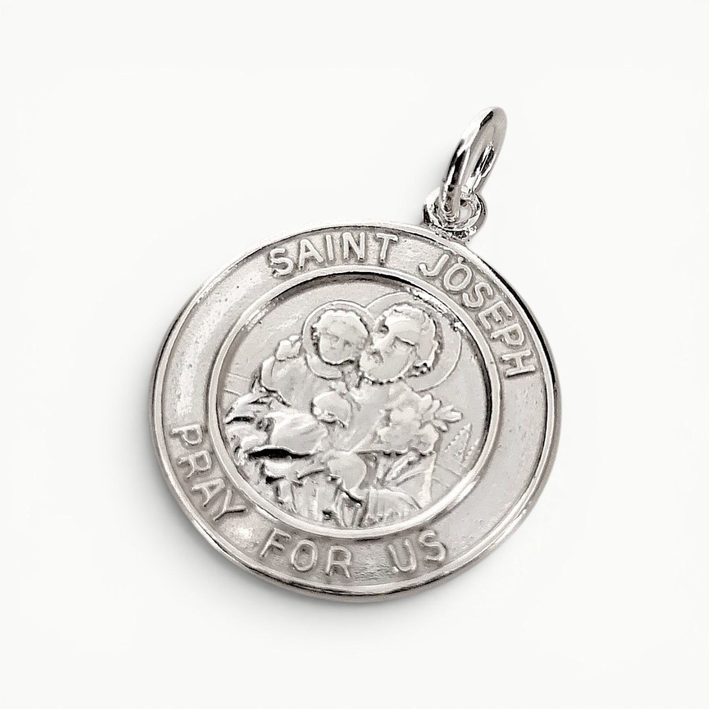 Saint Joseph Medal Pendant Sterling Silver
