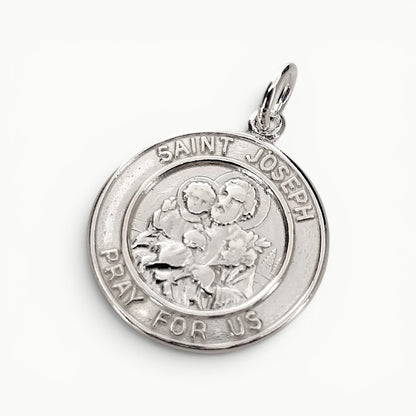 Saint Joseph Medal Pendant Sterling Silver