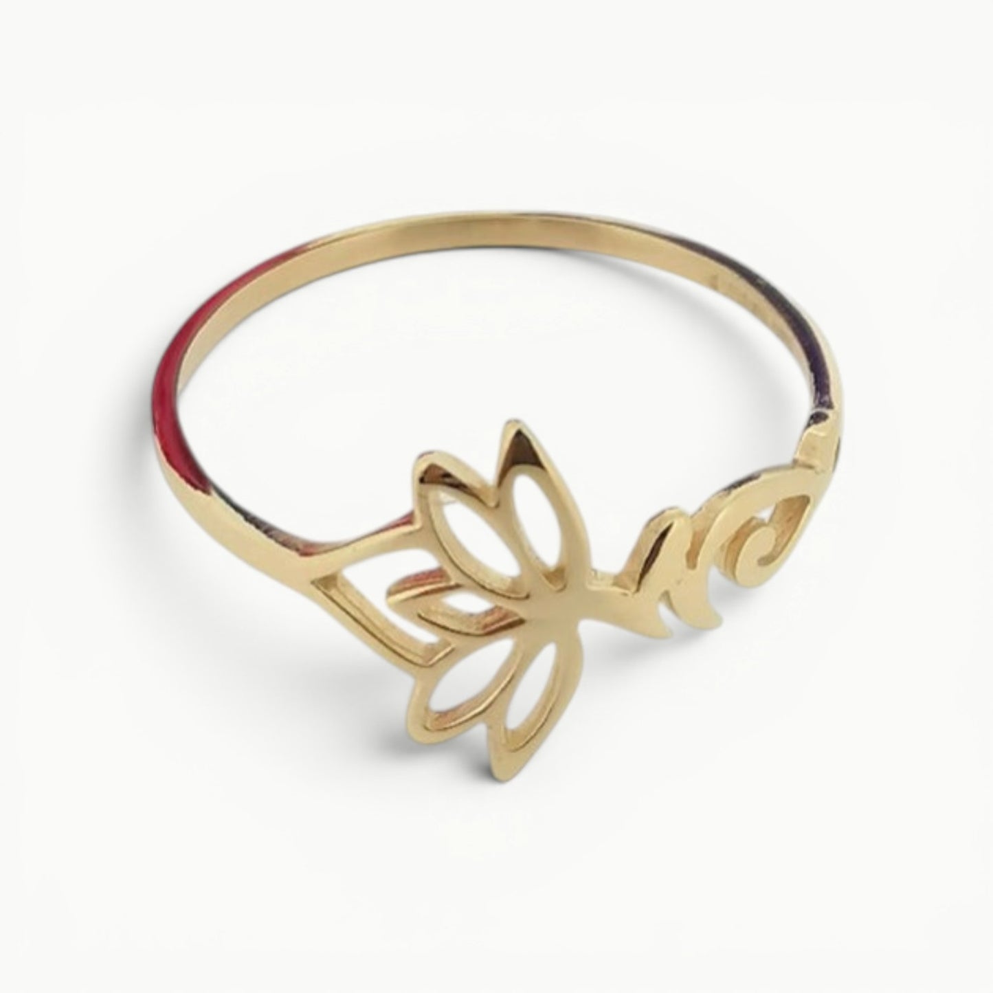 Lotus Flower Ring 9ct Yellow Gold