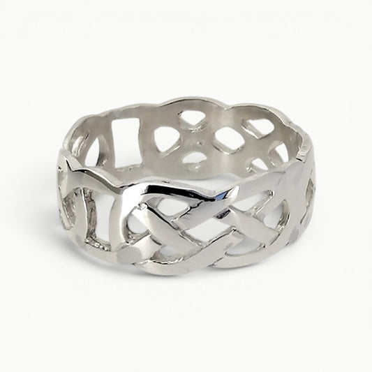 Celtic Infinity Knot Band Ring Sterling Silver