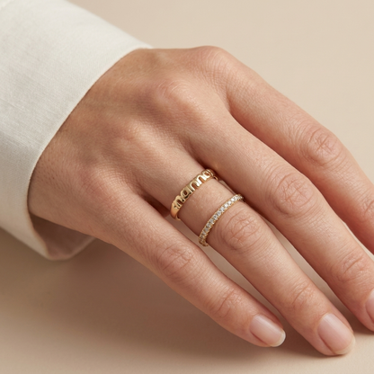 Nanna Band with Hearts Ring 9ct Yellow Gold