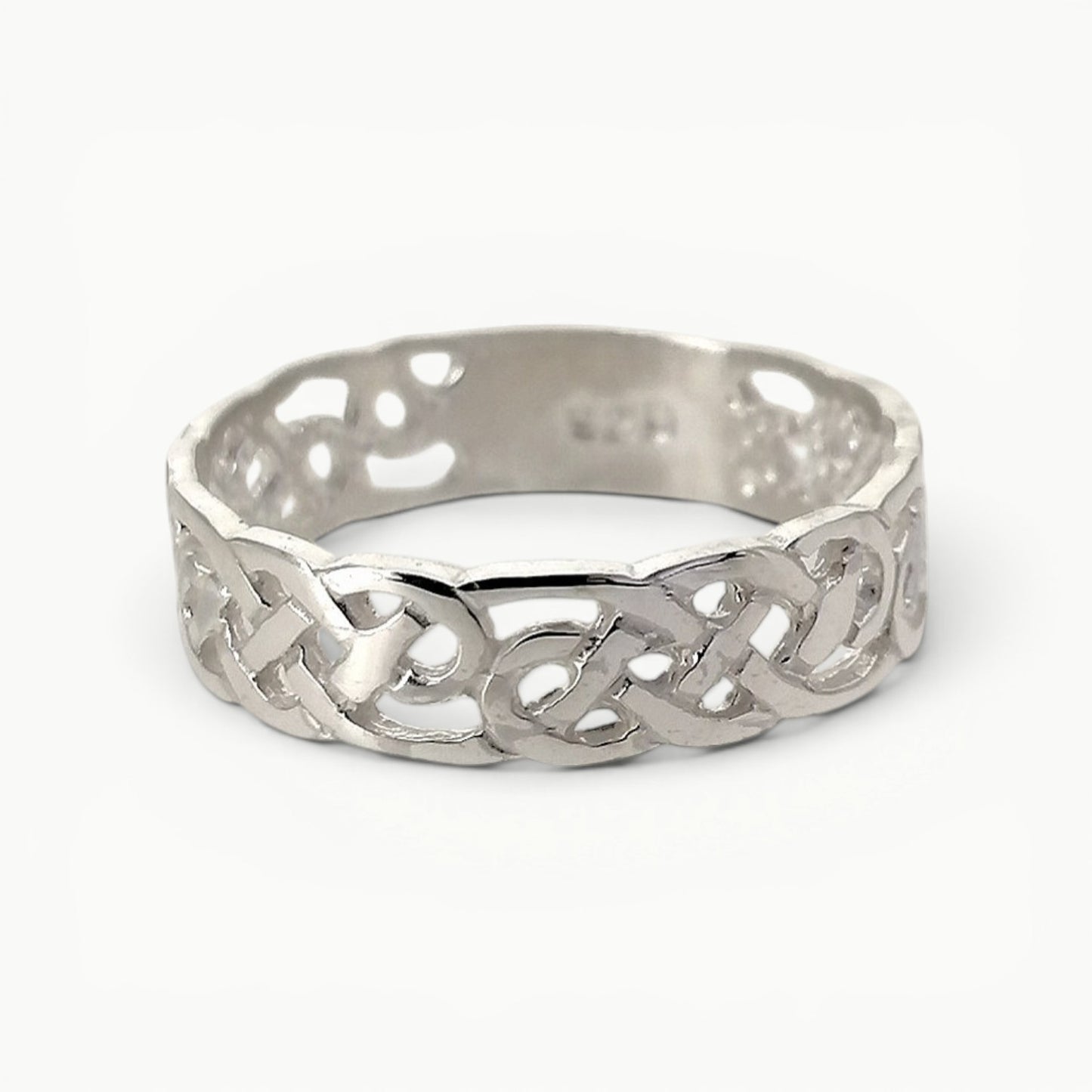 Celtic Infinity Knot Band Ring Sterling Silver