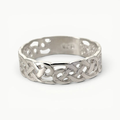 Celtic Infinity Knot Band Ring Sterling Silver