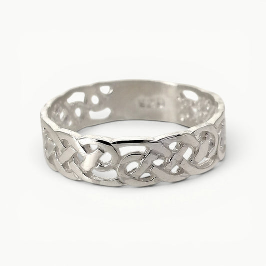 Celtic Infinity Knot Band Ring Sterling Silver