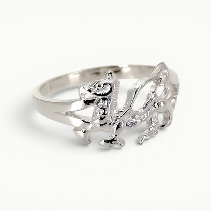 Sterling Silver Welsh Dragon Ring