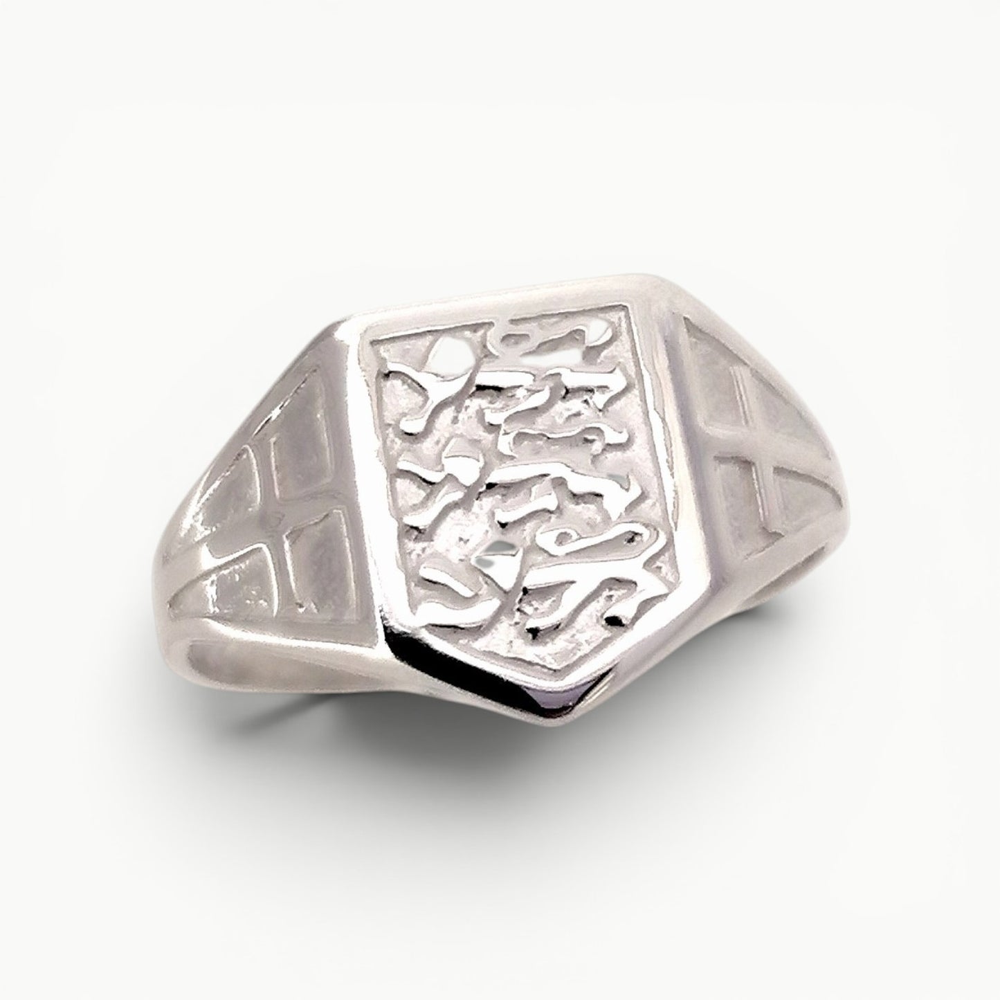 Three Lions England Ring Sterling Silver