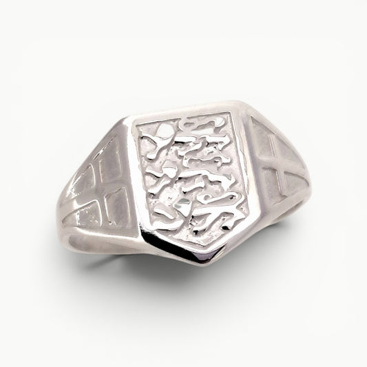 Three Lions England Ring Sterling Silver