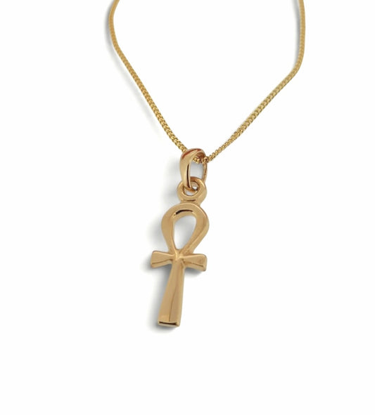 Small Ankh Cross Pendant 9ct Yellow Gold