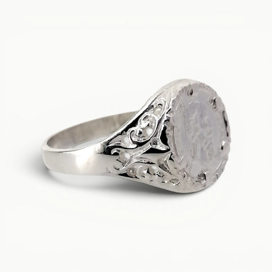 Sterling Silver Maximiliano Emperador Peso Ring
