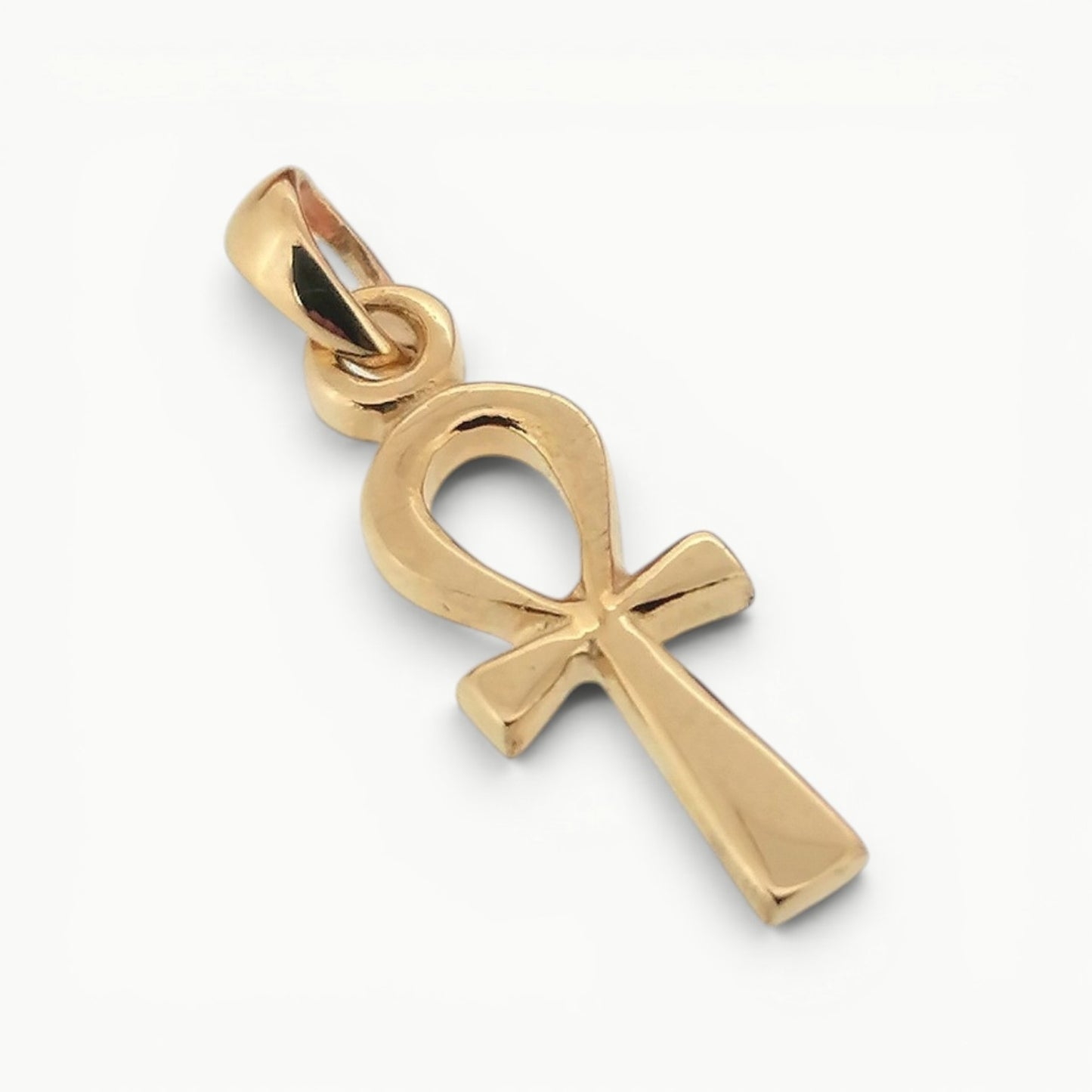 9ct Yellow Gold ancient egyptian ankh cross charm pendant 
