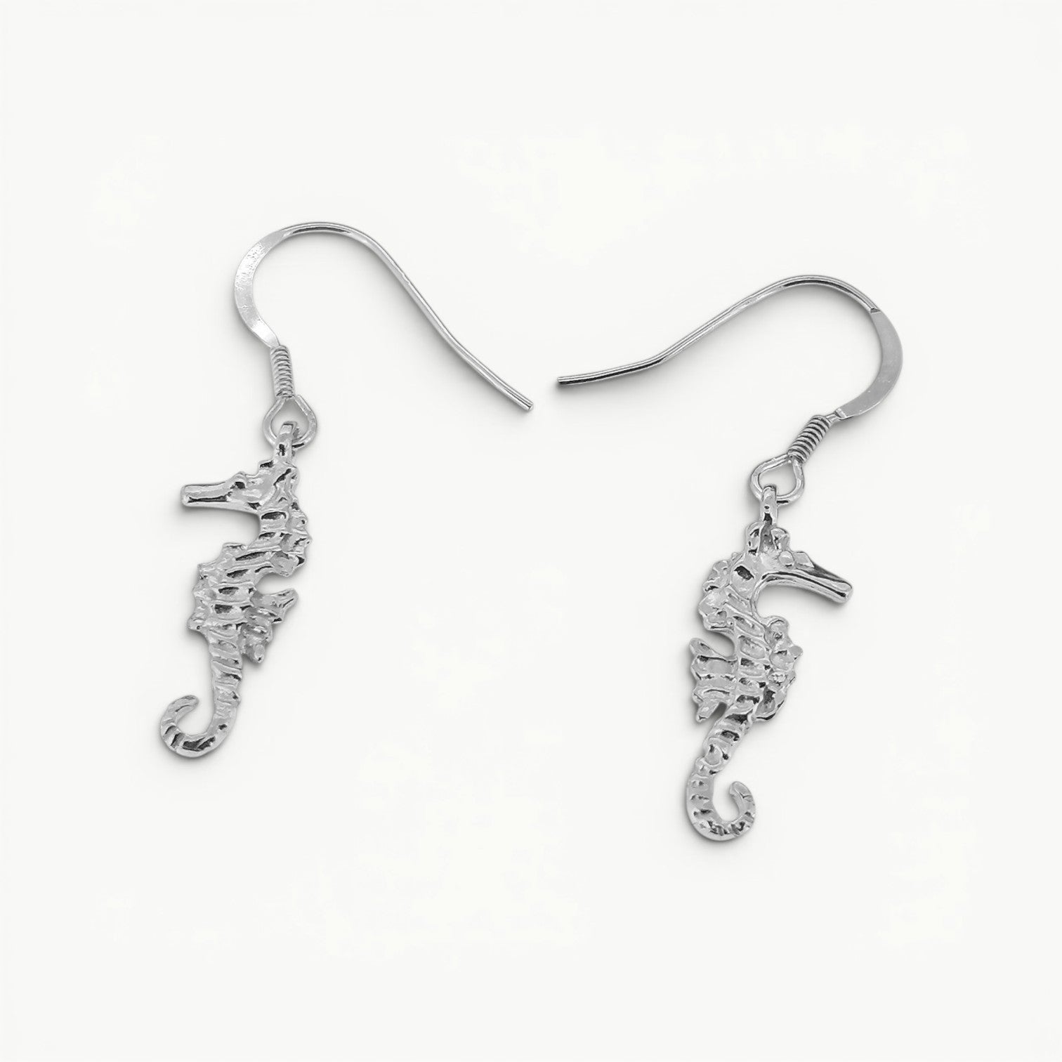 Sterling silver seahorse drop earrings 