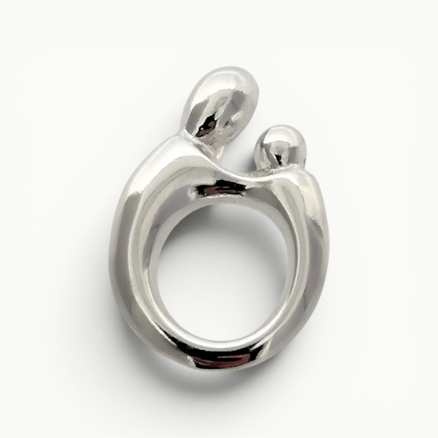 Sterling Silver Mother and Child charm pendant.